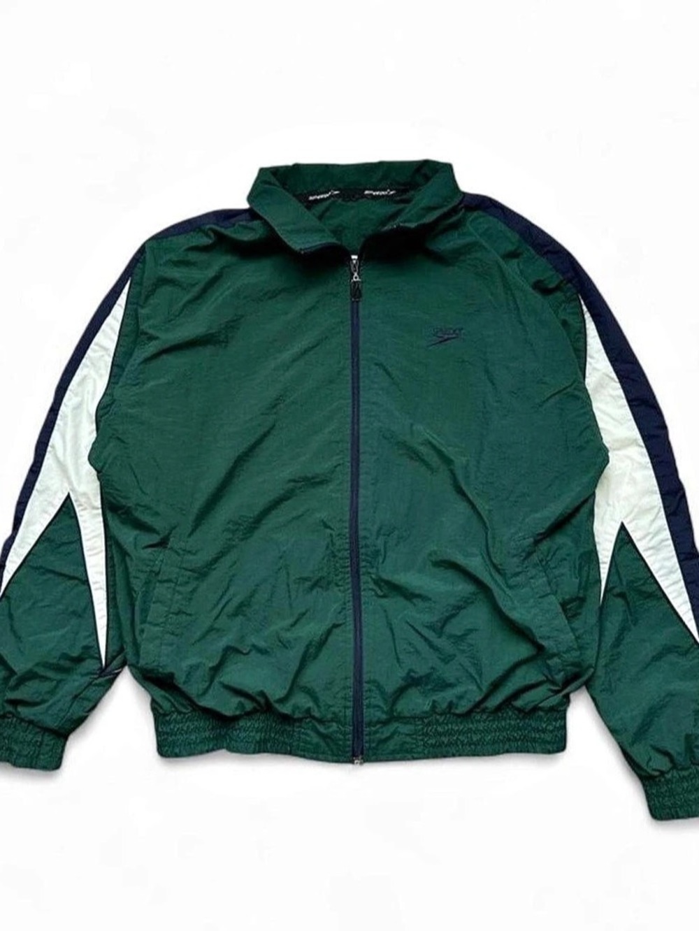 Speedo Sport Systems Color Block Windbreaker in Green & Navy